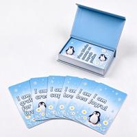 Cartes d'affirmation personnalisées en couleur, surface laminée mate, logo et motif personnalisés, cartes de citations pour le bien-être personnel