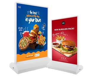 Dubbelzijdige oplaadbare LED-lichtbox A4 <span class=keywords><strong>A5</strong></span> rechthoekige tafeldisplay gehard glas ABS menu prijskaartje - Product Image 1