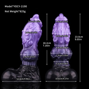 Double-layer Silicone <b>Dildo</b> Fantasy Monster Knot Dick With Sucker G-spot Stimulate Sexy Tools for Women Men Masturbation - Product Image 6
