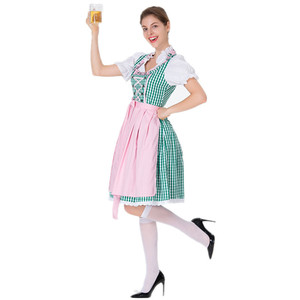 Tradizionale bavarese Octoberfest tedesco birra Wench <span class=keywords><strong>Costume</strong></span> adulto Oktoberfest Dirndl vestito cameriera con grembiule - Product Image 2