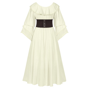 Vestido Medieval <span class=keywords><strong>de</strong></span> Época Renacentista para <span class=keywords><strong>Mujer</strong></span>, Disfraz <span class=keywords><strong>de</strong></span> Hada Élfica Victoriana con Cuello en V, Vestido Retro para Cosplay y Fiestas con Cintura Ajustada - Product Image 3