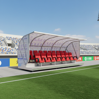 Banc de Reserves de Football de Luxe à 2 Niveaux, Abri Portable pour Substituts et Joueurs DPY-VIP 2-24 Places