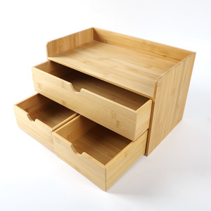 Bamboo storage <b>box</b>, wooden desktop cosmetic multi-drawer office wooden <b>small</b> storage cabinet organizer <b>box</b>, order now! - Product Image 1