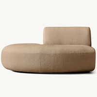 Canapé modulaire en tissu lin pour salon Rhoohill, style américain moderne, 5 pièces avec chaise longue