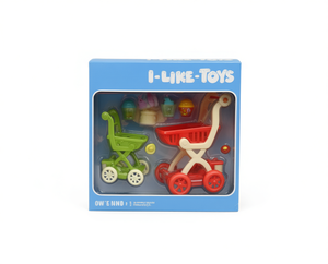 I-Like-Toys Chariot de courses en plastique pour enfants de 2-3 ans, ensemble de jeu d'imitation d'épicerie - Product Image 1