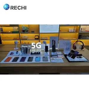 RECHI 디자인 & 만든 소매 상인 팝 디스플레이 및 전화 정착물 가구 휴대 전화 가게 디자인 및 장식