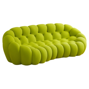 Hochwertige zweisitzige Stoff Bubble Sofa Set Rot Orange Ecke Modernes Sofa für Apartment Hotel Villa - Product Image 3