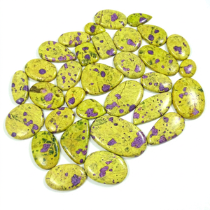 Cabochons en Atlantisite Naturelle, Pierre Spirituelle de Chakra Reiki, pour la Fabrication de Bijoux (Bagues, Pendentifs) en Laiton Argenté à Dos Plat - Product Image 1