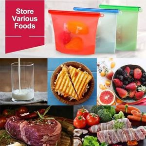Sacs de conservation alimentaire sous vide en silicone réutilisables, écologiques et étanches avec fermeture éclair transparente pour la cuisine (vente en gros) - Product Image 6