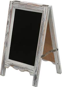 Tavolo in <span class=keywords><strong>legno</strong></span> bruciato A cornice di lavagna segno doppio lato cancellabile Menu numero di <span class=keywords><strong>legno</strong></span> - Product Image 2