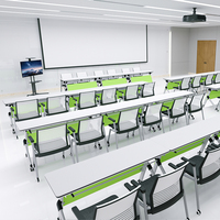 Table de formation pliante multifonctionnelle et mobile Ensemble de chaises de bureau Mobilier scolaire Bureau d'employé Épissage long