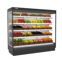 Vitrine Réfrigérée Verticale Électrique Commerciale pour Fruits et Légumes, Refroidissement par Air, Dégivrage Automatique, Personnalisable