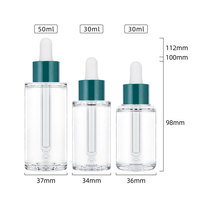 Flacon compte-gouttes 30 ml PETG Cylindre à paroi épaisse Flacon de sérum Flacon de soin du visage Rechargeable Marque privée OEM Vente en gros Haute qualité