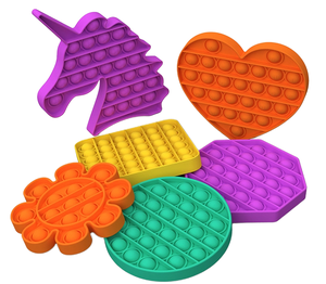 Jouets anti-stress amusants en silicone personnalisés de haute qualité, avec bulles à presser, pour l'éducation et le divertissement, ensemble complet - Product Image 1