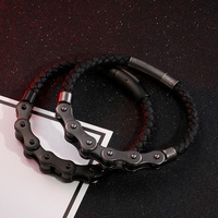 Bracelet en cuir et acier inoxydable personnalisé pour vélo, produit le plus vendu en Europe et aux États-Unis en 2020