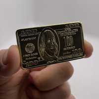 Vente en gros d'artisanat Qualité Fine Gold Silver Iron Coin Lingot d'or lingot avec plaqué épais