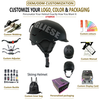 Casque de ski avec coque en ABS, 8 aérations, boucle ITW, casque de snowboard SPORT, casque de ski personnalisé, casque de vélo, protection de la tête