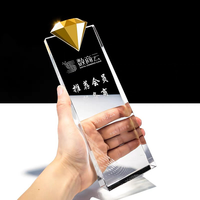 Trophée Couronne Plaque en Cristal Diamant Personnalisé Imprimé UV de Haute Qualité pour Événements et Cérémonies – Vente en Gros