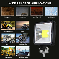 12-24V 3 pulgadas 50W impermeable cuadrado COB coche Led luz de trabajo para motocicleta camión vehículo todoterreno Coche