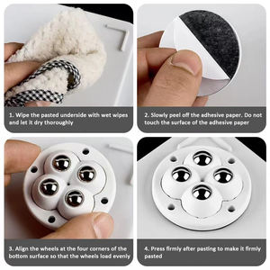 Roulettes universelles à rotation à 360 degrés, sans perçage, adhésives, en acier/bille en caoutchouc, série Truckle - Product Image 5