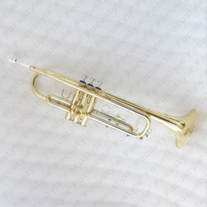 <span class=keywords><strong>Trompette</strong></span> Bb Or Focustyle pour Débutants Intermédiaires, Grande Cloche, Embouchure, Laque Claire, Laiton, OEM - Product Image 1