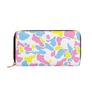 Nuovo <span class=keywords><strong>Portafoglio</strong></span> Personalizzato <span class=keywords><strong>Rosa</strong></span> Camouflage con Zip per Donne, in Pelle PU, Grande Capacità, Minimalista, Porta Carte Cloud Camo - Product Image 2