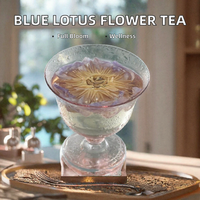 Bunga Teratai Biru Utuh YUNNAN Teh Bunga Herbal Detoks Aromatik Alami Nymphaea Caerulea Teh Kemasan Kelas Atas |   Logo Kustom
