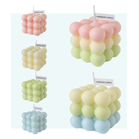 Fabrik-Großhandel Niedliche Bubble-Aromatherapie-Kerze Weißer Rosen-Freesien-Duft Weihnachtsgeschenk für Mädchen Schlafzimmer Zauberwürfel-Design