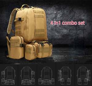 Sac de voyage 4 en 1 grande capacité, sac de randonnée pour hommes, sac de sport de plein air, sac à dos tactique 55L en Oxford 600D - Product Image 2