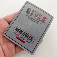 Étiquettes thermocollantes personnalisées 3D en tissu noir pour vêtements, imprimées à chaud sur imprimante blanche