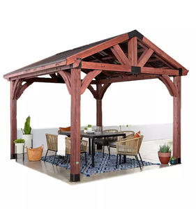 Kits de système de toit à persiennes étanches Gazebo extérieur en bois plastique Jardin WPC Pergola en bois - Product Image 1