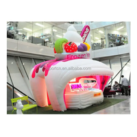 Carrito de Helados Inflable Gigante, Puesto de Comida Inflable Grande con Modelo de Helado para Eventos al Aire Libre y Carnavales