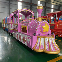 Nouvelle conception de manège de parc d'attractions, attraction, train miniature sans rails à vapeur électrique de 24 places à vendre