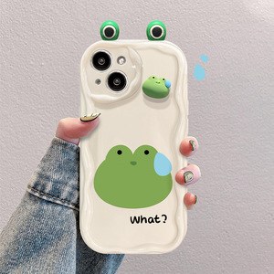 Convient pour Apple 14 promax étui de téléphone pour <span class=keywords><strong>iPhone</strong></span> 13 mignon et drôle 3D grenouille poupée <span class=keywords><strong>12</strong></span> silicone anti goutte - Product Image 1