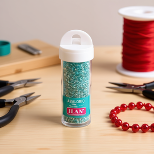 Perline ILAN Abalorio da 3 mm, colore blu piscina, per la creazione di gioielli, 12 pezzi per tubo - Product Image 3