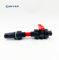 Katup Bola Manual PVC Universal Ukuran Standar COKVER COKVE 2 Arah Sambungan Union Sejati Tahan Suhu Tinggi Segel PTFE 900 PSI