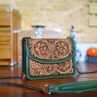 Tas Kulit Asli Buatan Tangan 2025, Model Vintage Mewah untuk Wanita, Cocok untuk Kuliah/Sekolah, Bermotif Bunga, Rantai, Tali Tunggal, Tahan Air