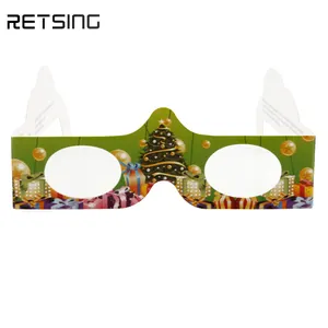 بيع بالجملة الألعاب النارية ورقة عيد الميلاد نظارات 3D تصميم مخصص نظارات حسم للحفلات