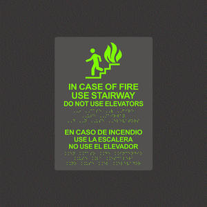 Panneau de sécurité incendie inclusif-Braille étiqueté Directions de sortie - Product Image 4