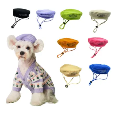 卸売高品質犬冬帽子ファッション固体ペット猫ベレー帽帽子ペットアクセサリー犬ビーニー帽子