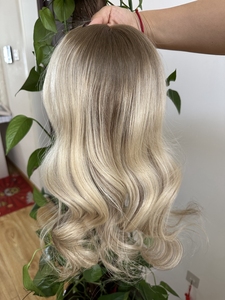 ท็อปเปอร์ผมแท้แบบไหมยึดติด  ทรงบอดี้เวฟ  สีบาลายาจ  แบบสั่งทำพิเศษ  วิกผมคุณภาพสูง  <span class=keywords><strong>ผม</strong></span>แท้ยุโรป 100%  มองไม่เห็นรอยต่อ - Product Image 2