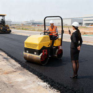 Small Double Drum Vibratory Road Roller <b>Machine</b> HYDAC Pump Kama Dual Drive <b>Vibration</b> Diesel/Gasoline Powered High Efficiency - Product Image 6