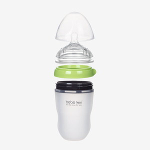Bouteille d'alimentation pour bébé en silicone sans BPA de 150 ml, à large ouverture, avec motif imprimé, débit moyen, 0-12 mois, anti-colique - Product Image 5
