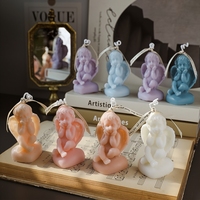 Bougie artisanale en cire de soja parfumée, forme d'ange mignon, cadeau original pour la décoration de la maison, bougie aromatique