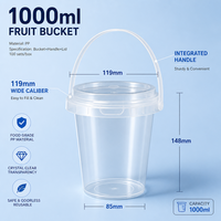 Teguan Gobelets jetables en PP pour boissons froides, avec couvercles, pailles et poignées, 34 oz 1L, pour fêtes, piscine, pique-nique