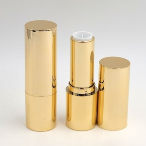 New Arrival Golden ABS <b>Lipstick</b> Tube Empty Cosmetic Cases 4g <b>Custom</b> Color & Logo Lip Balm Case for Makeup - Product Image 1