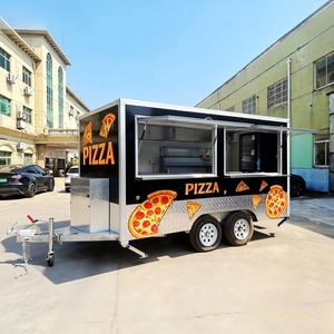 Camions et remorques mobiles commerciaux pour café, pizza et restauration, avec cuisine complète et four à gaz au bois, à vendre - Product Image 1