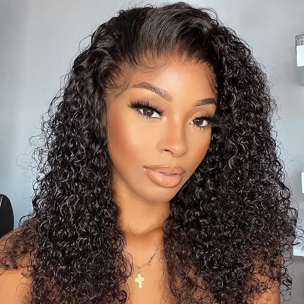 Cheveux Naturels Deep Curly 13X4 Transparent Lace Wigs Long Human Hair Lace Front Wigs For Women Pre Plucked With Baby Hair