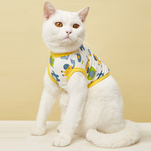 Chaleco para mascotas para gatos y perros, ropa antidesprendible con estampado de dibujos animados, sin mangas, cómoda y fresca para verano, talla S M, naranja, rojo, rosa - Product Image 3