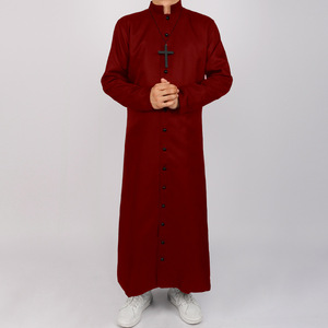 Costume <span class=keywords><strong>de</strong></span> Prêtre Père Noël pour Halloween, Robe <span class=keywords><strong>de</strong></span> Prêtre Médiévale Renaissance Rétro, Nouvelle Robe <span class=keywords><strong>de</strong></span> Clergé avec Collier Croix - Product Image 5